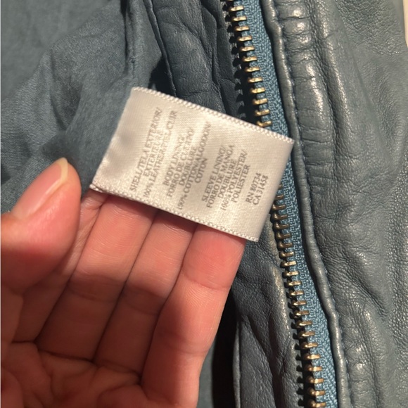 BCBGMaxAzria Teal Leather Jacket - Picture 4 of 4